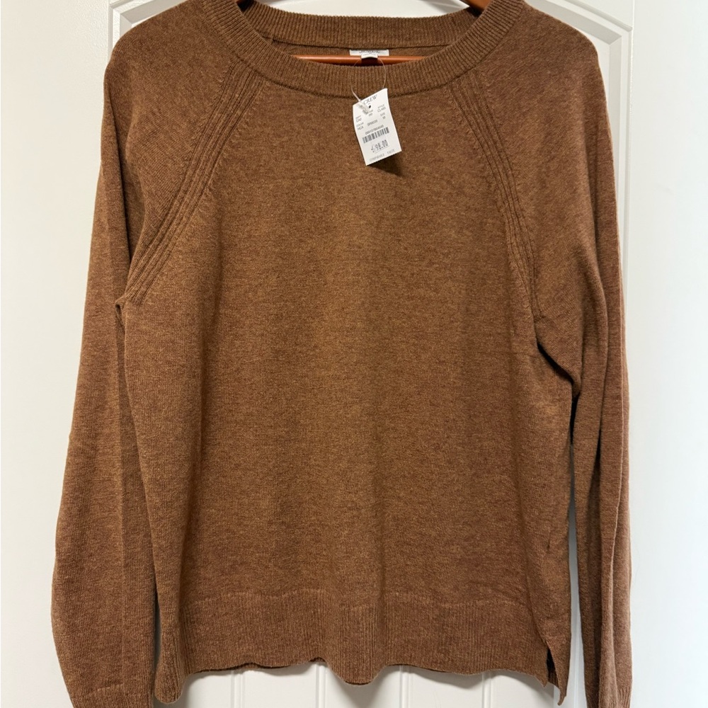 NWT. J. Crew Scoopneck Sweater in Chestnut